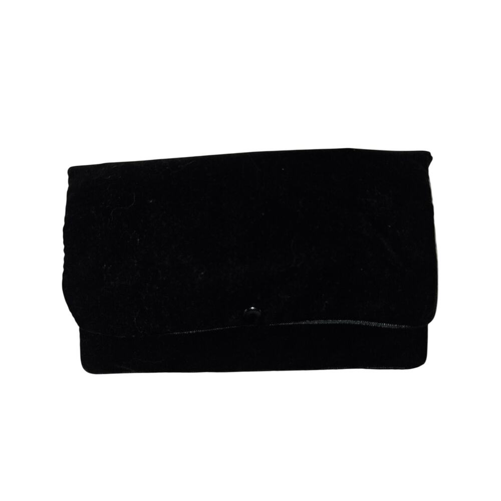 Black Foldover Cosmetic Makeup Travel Pouch Clutch Zipper Organizer